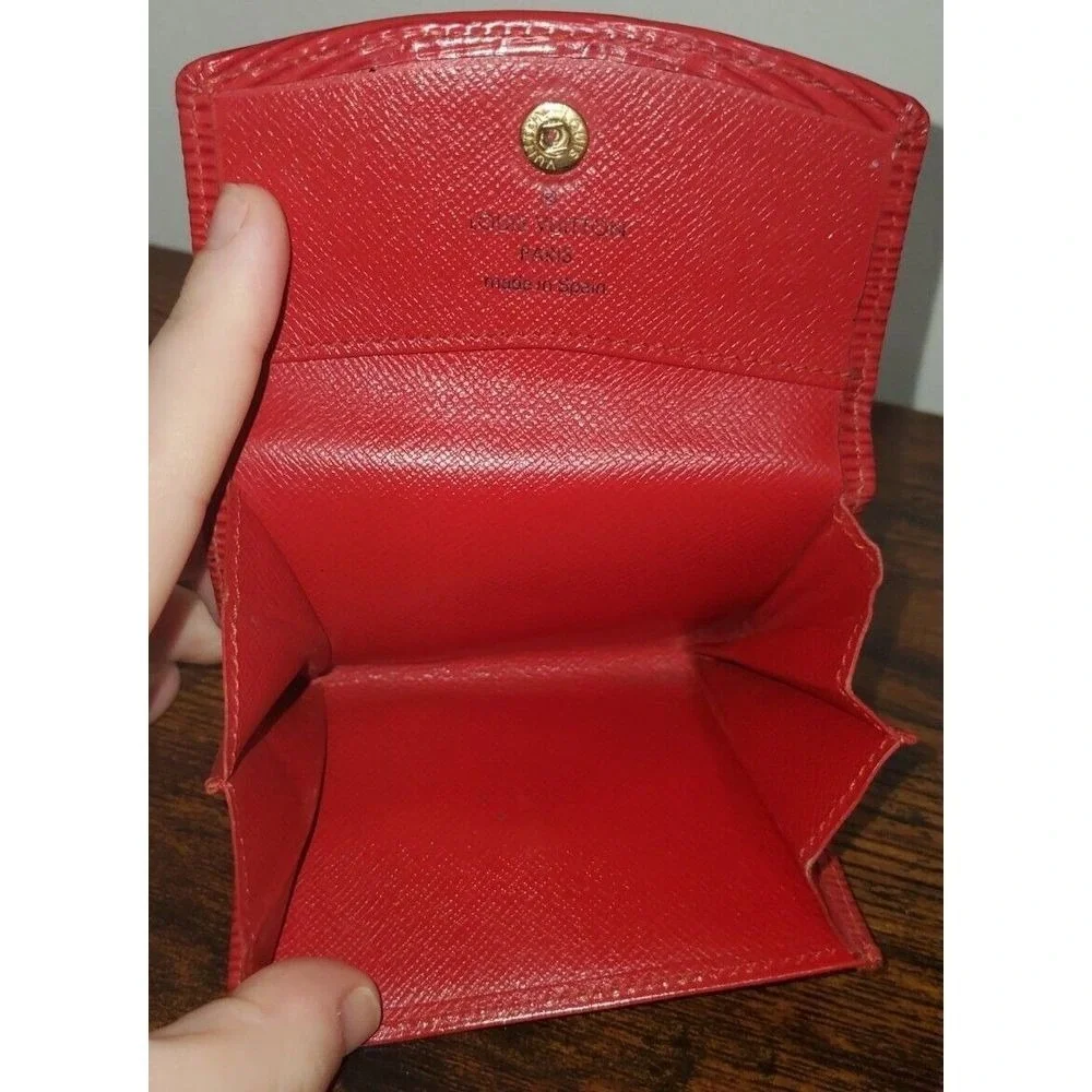 Louis Vuitton Epi Leather Card Holder Castilian‎ Red Vintage Wallet Spain M63587